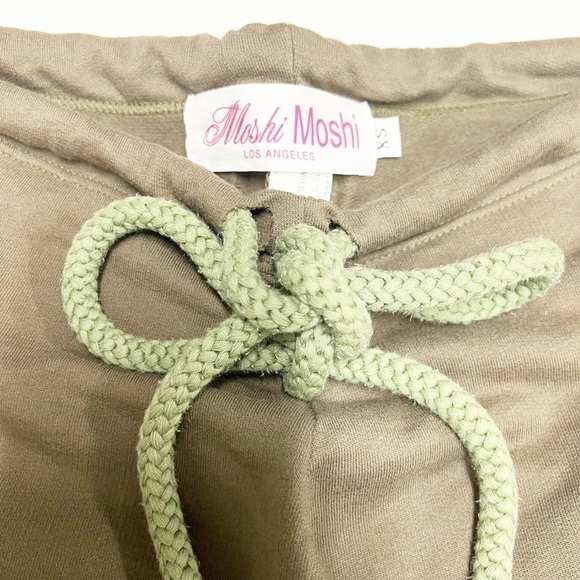 Moshi Moshi LA Womens 90s Y2K Olive Green Cropped Jogger Pant Sz XS - Picture 7 of 10